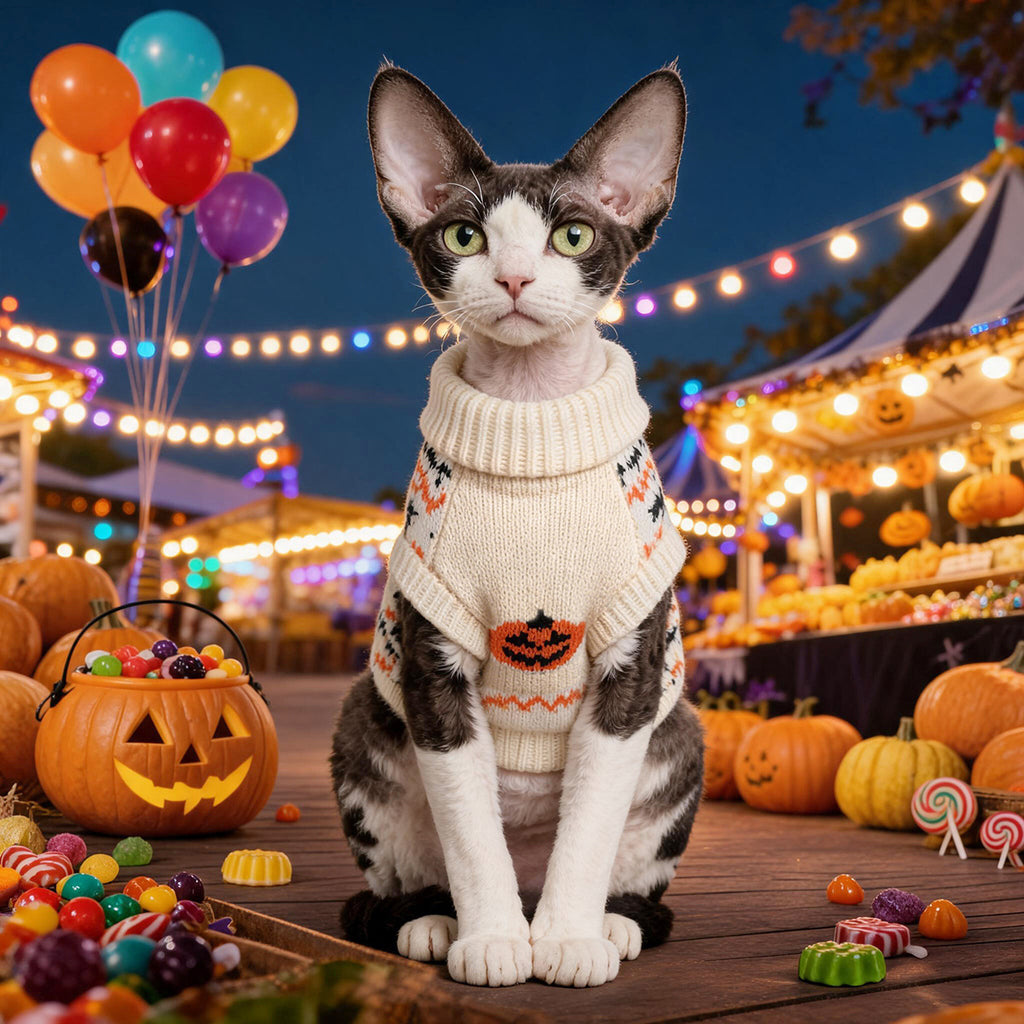 Meravo™ Pumpkin Bat Halloween Sweater