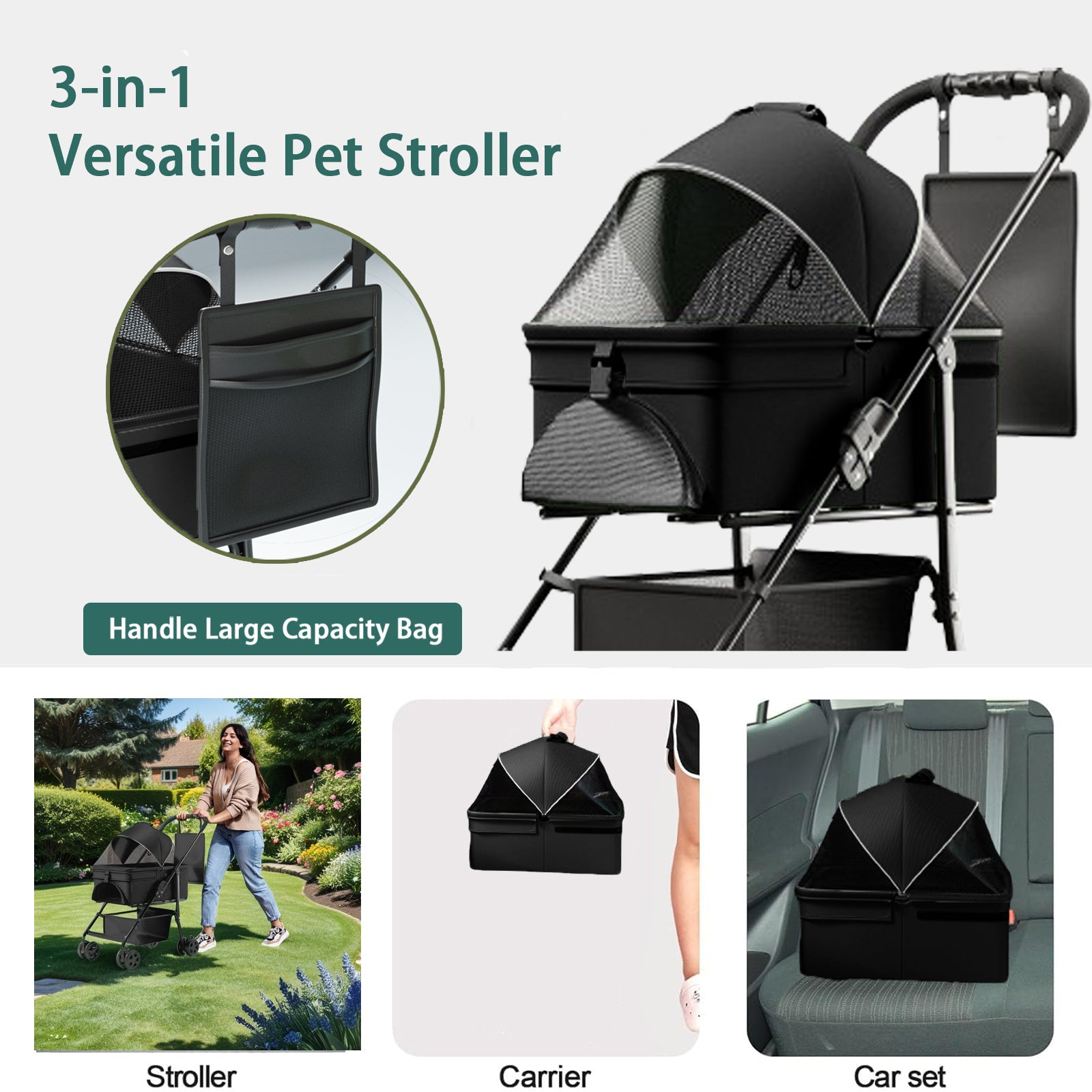Meravo™ Voyage 2-in-1 Pet Stroller