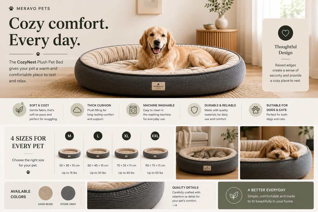 Meravo™ CozyNest Orthopedic Pet Bed