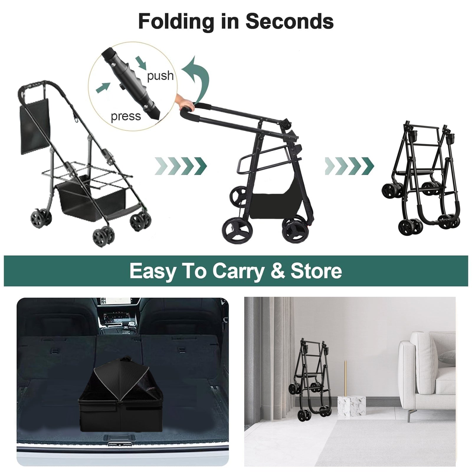 Meravo™ Voyage 2-in-1 Pet Stroller