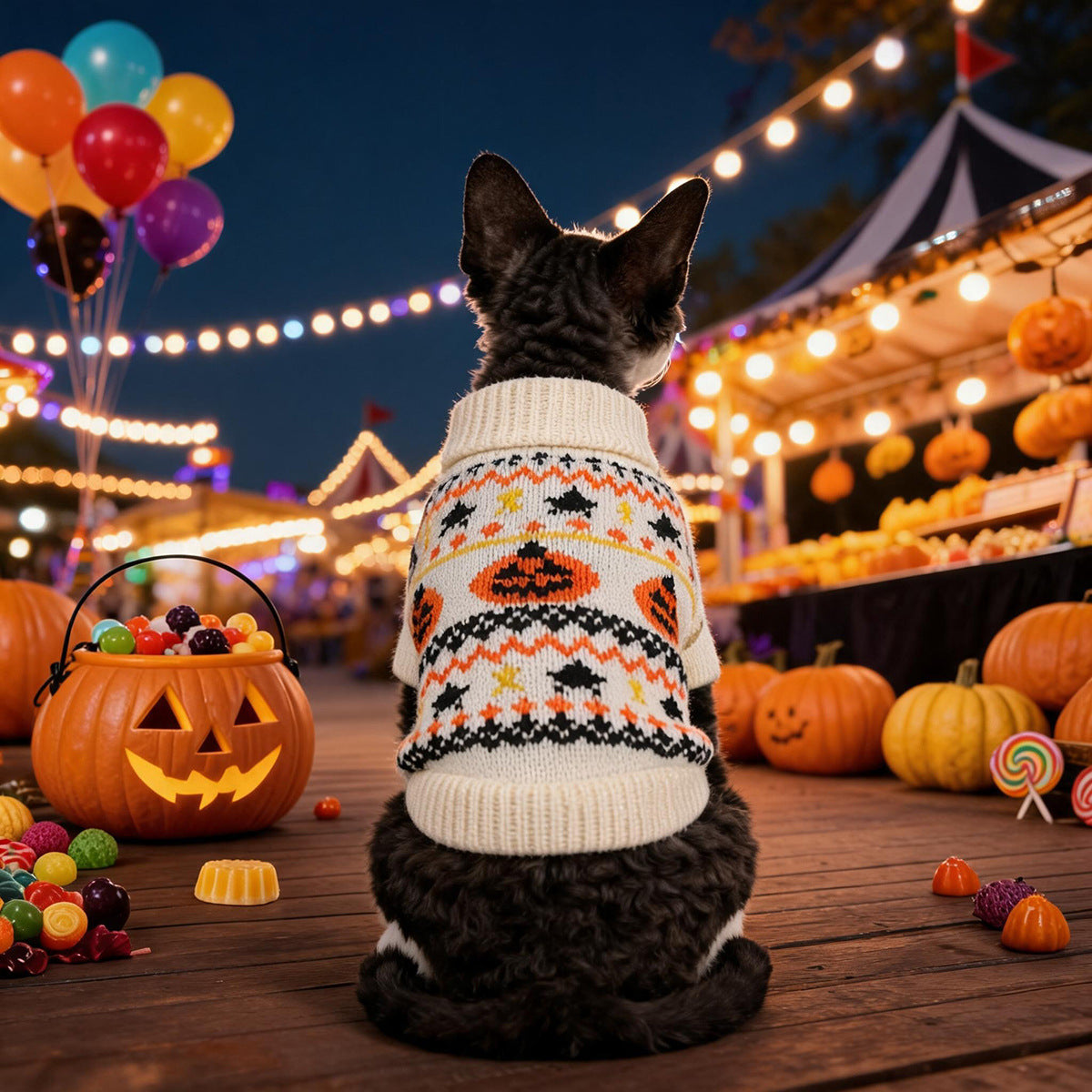 Meravo™ Pumpkin Bat Halloween Sweater