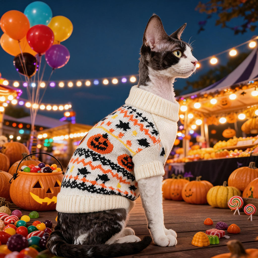 Meravo™ Pumpkin Bat Halloween Sweater